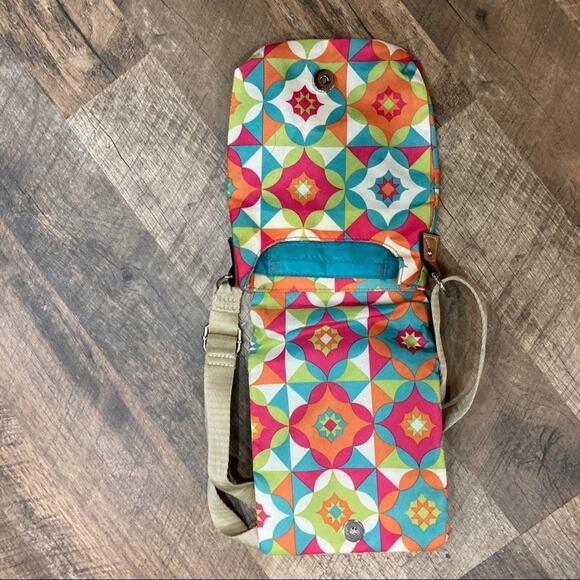 Lily Bloom Crossbody Purse geometric floral print - Picture 5 of 11